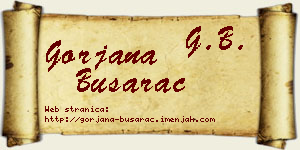 Gorjana Busarac vizit kartica